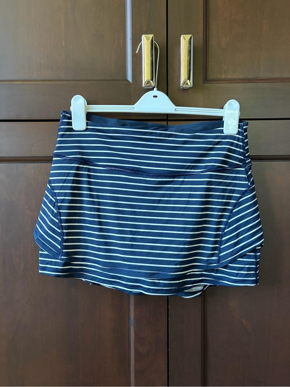 Athleta Navy and White Stripe Mini Skort
